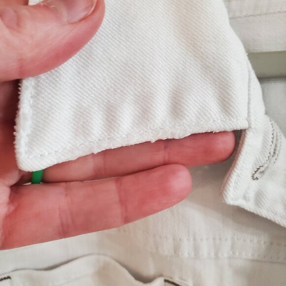 Vintage CAbi short-sleeve white denim jacket, UGC, - Picture 4 of 6